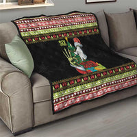 Six Seven Christmas Quilt Funny Santa and Green Hands - Wonder Print Shop