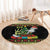 Six Seven Christmas Round Carpet Funny Santa and Green Hands - Wonder Print Shop