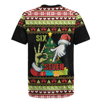 Six Seven Christmas Rugby Jersey Funny Santa and Green Hands - Wonder Print Shop