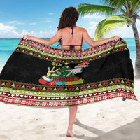 Six Seven Christmas Sarong Funny Santa and Green Hands - Wonder Print Shop