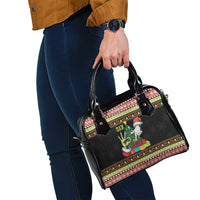 Six Seven Christmas Shoulder Handbag Funny Santa and Green Hands - Wonder Print Shop
