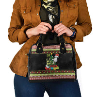 Six Seven Christmas Shoulder Handbag Funny Santa and Green Hands - Wonder Print Shop