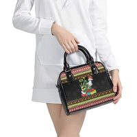 Six Seven Christmas Shoulder Handbag Funny Santa and Green Hands - Wonder Print Shop