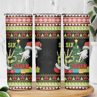 Six Seven Christmas Skinny Tumbler Funny Santa and Green Hands - Wonder Print Shop