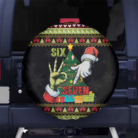 Six Seven Christmas Spare Tire Cover Funny Santa and Green Hands - Wonder Print Shop