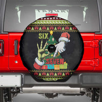 Six Seven Christmas Spare Tire Cover Funny Santa and Green Hands - Wonder Print Shop