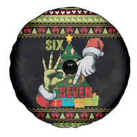 Six Seven Christmas Spare Tire Cover Funny Santa and Green Hands - Wonder Print Shop