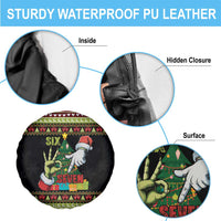 Six Seven Christmas Spare Tire Cover Funny Santa and Green Hands - Wonder Print Shop