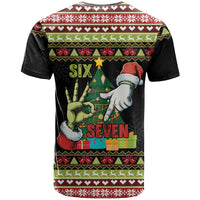Six Seven Christmas T Shirt Funny Santa and Green Hands - Wonder Print Shop