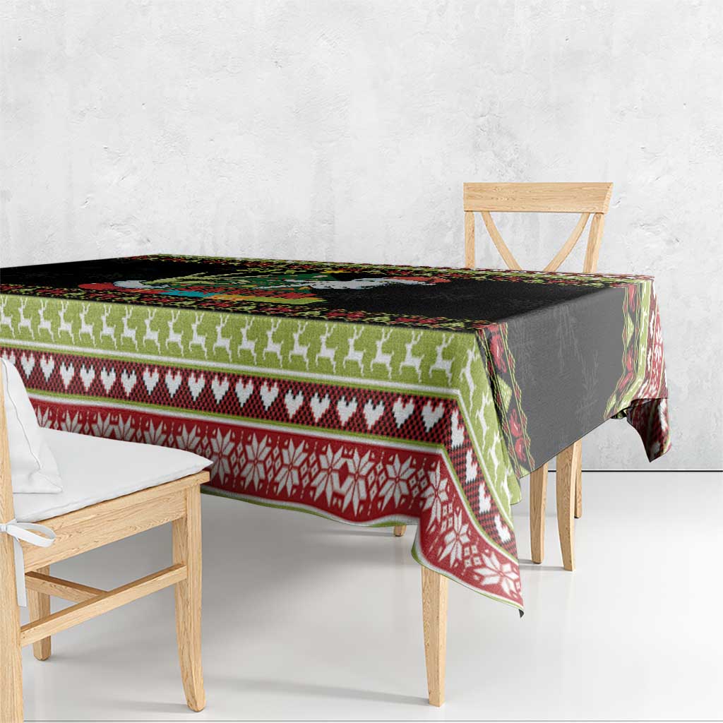 Six Seven Christmas Tablecloth Funny Santa and Green Hands - Wonder Print Shop