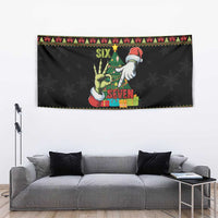 Six Seven Christmas Tapestry Funny Santa and Green Hands - Wonder Print Shop