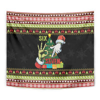 Six Seven Christmas Tapestry Funny Santa and Green Hands - Wonder Print Shop