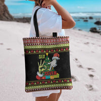 Six Seven Christmas Tote Bag Funny Santa and Green Hands - Wonder Print Shop