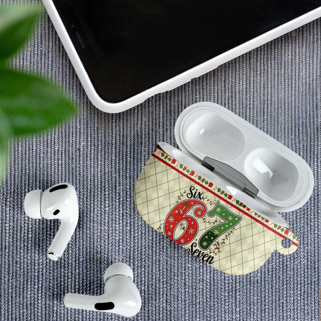 Funny Six Seven 67 Christmas AirPods Case Christmas Santa Patterns - Wonder Print Shop