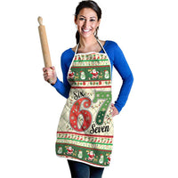 Funny Six Seven 67 Christmas Apron Christmas Santa Patterns - Wonder Print Shop