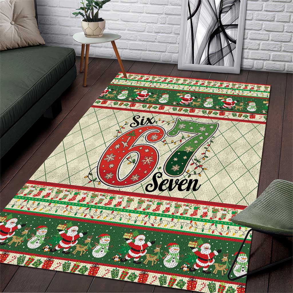 Funny Six Seven 67 Christmas Area Rug Christmas Santa Patterns - Wonder Print Shop