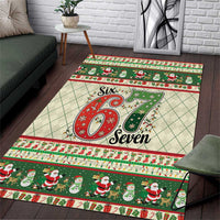 Funny Six Seven 67 Christmas Area Rug Christmas Santa Patterns - Wonder Print Shop