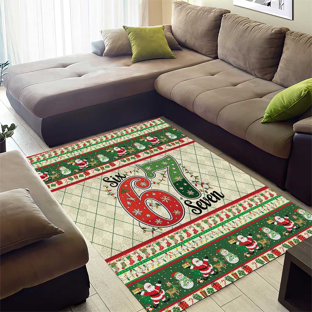 Funny Six Seven 67 Christmas Area Rug Christmas Santa Patterns - Wonder Print Shop