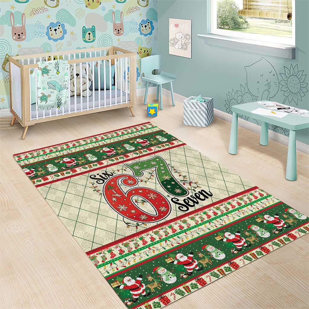 Funny Six Seven 67 Christmas Area Rug Christmas Santa Patterns - Wonder Print Shop