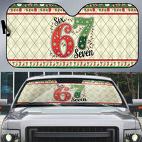 Funny Six Seven 67 Christmas Auto Sun Shade Christmas Santa Patterns - Wonder Print Shop