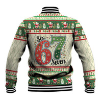 Funny Six Seven 67 Christmas Baseball Jacket Christmas Santa Patterns - Wonder Print Shop