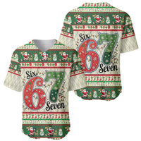 Funny Six Seven 67 Christmas Baseball Jersey Christmas Santa Patterns - Wonder Print Shop