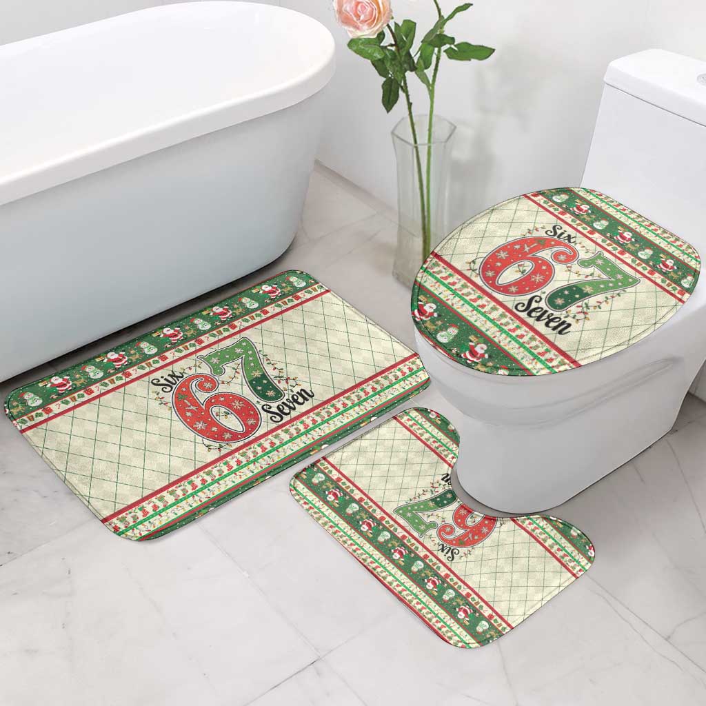 Funny Six Seven 67 Christmas Bathroom Set Christmas Santa Patterns - Wonder Print Shop
