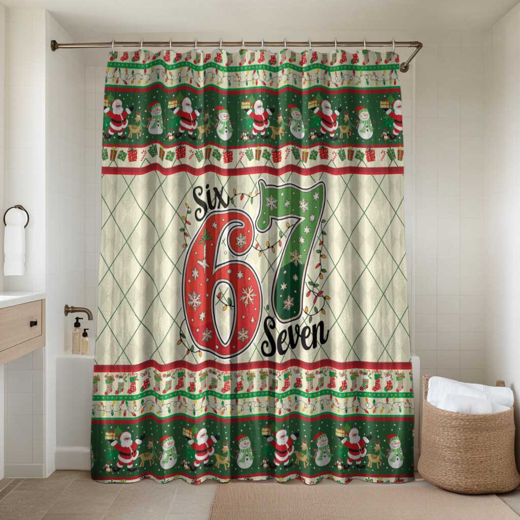 Funny Six Seven 67 Christmas Bathroom Set Christmas Santa Patterns - Wonder Print Shop