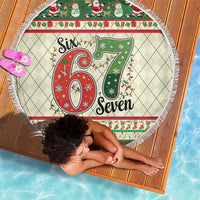 Funny Six Seven 67 Christmas Beach Blanket Christmas Santa Patterns - Wonder Print Shop
