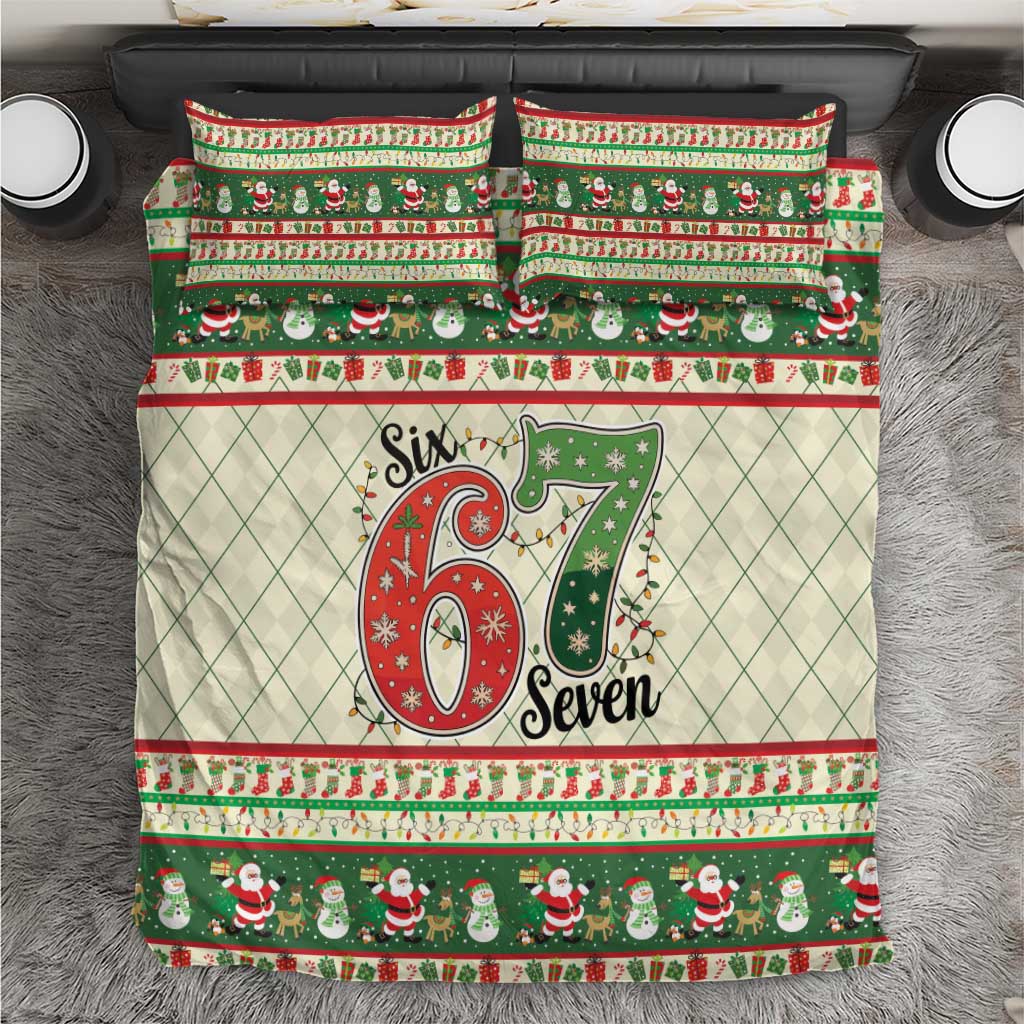 Funny Six Seven 67 Christmas Bedding Set Christmas Santa Patterns - Wonder Print Shop