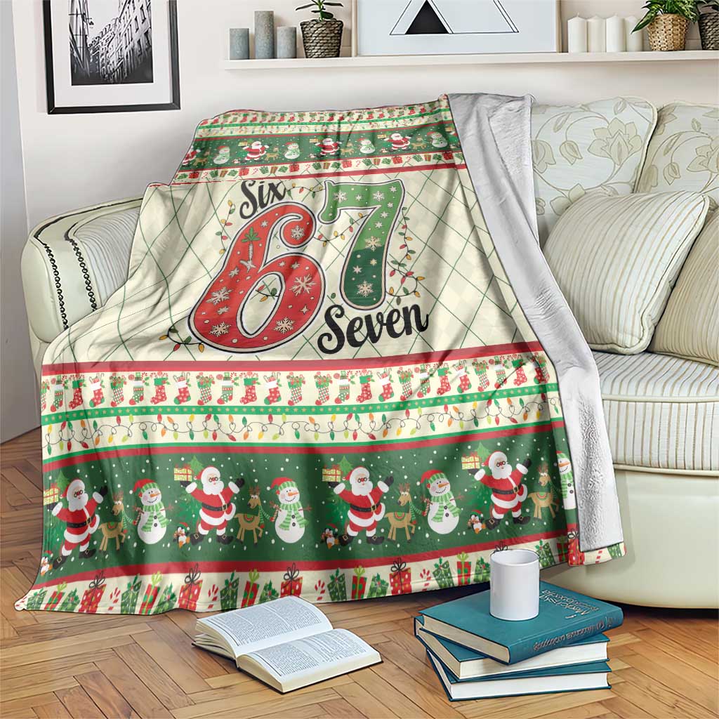 Funny Six Seven 67 Christmas Blanket Christmas Santa Patterns - Wonder Print Shop