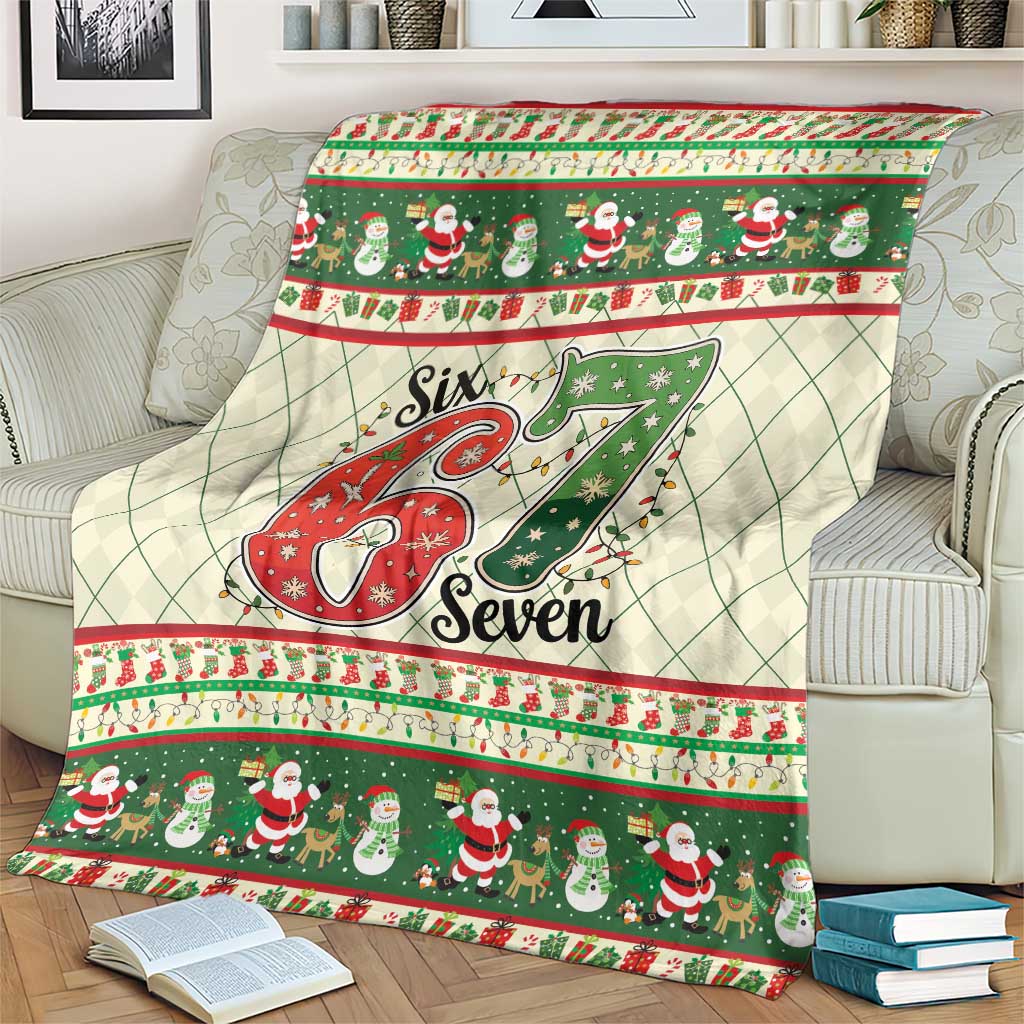 Funny Six Seven 67 Christmas Blanket Christmas Santa Patterns - Wonder Print Shop
