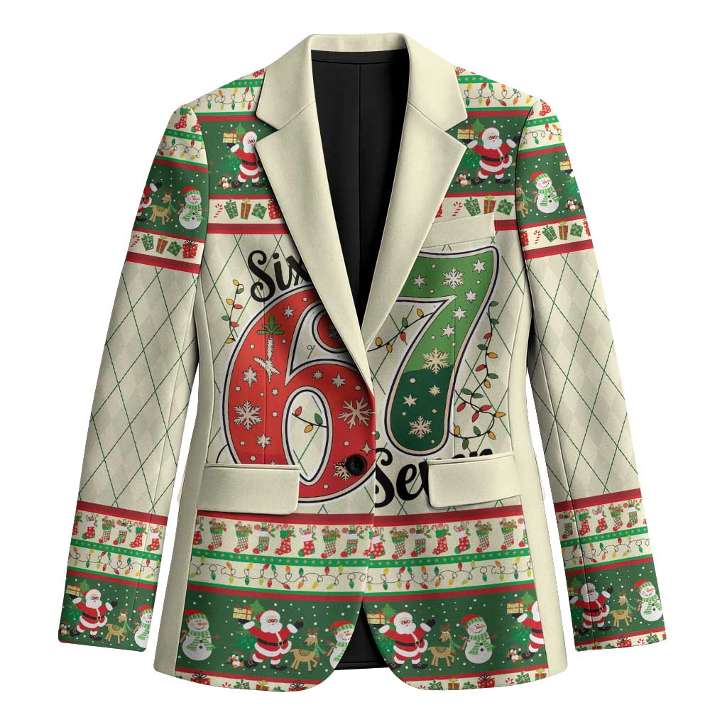 Funny Six Seven 67 Christmas Blazer Christmas Santa Patterns - Wonder Print Shop