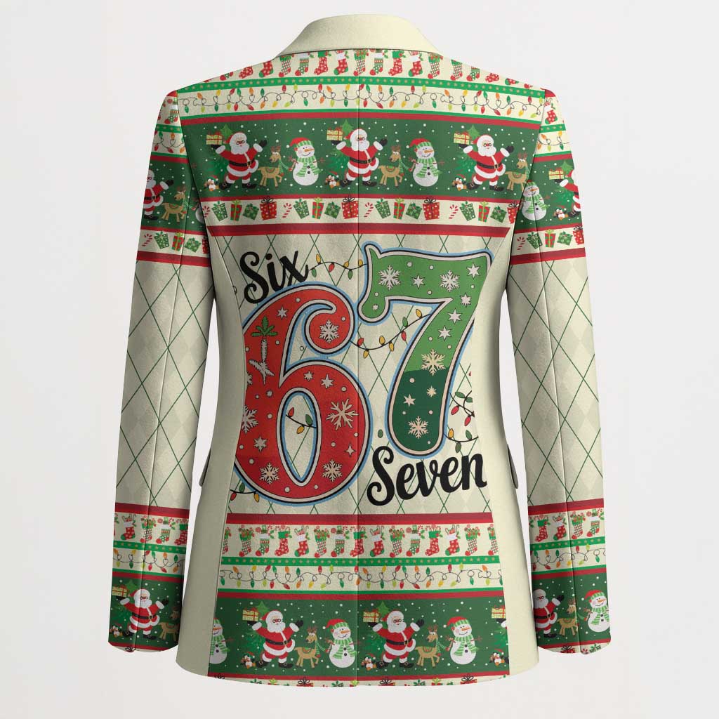 Funny Six Seven 67 Christmas Blazer Christmas Santa Patterns - Wonder Print Shop