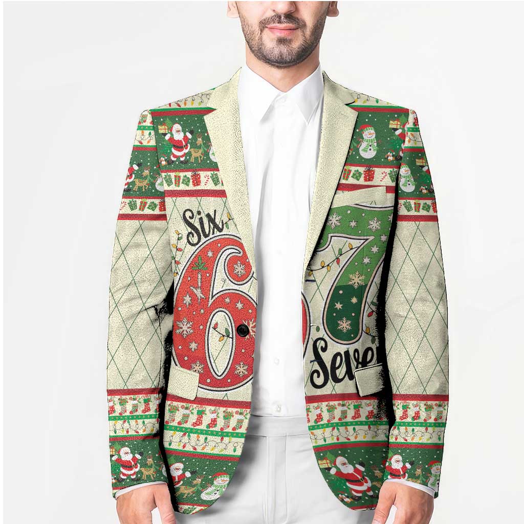 Funny Six Seven 67 Christmas Blazer Christmas Santa Patterns - Wonder Print Shop