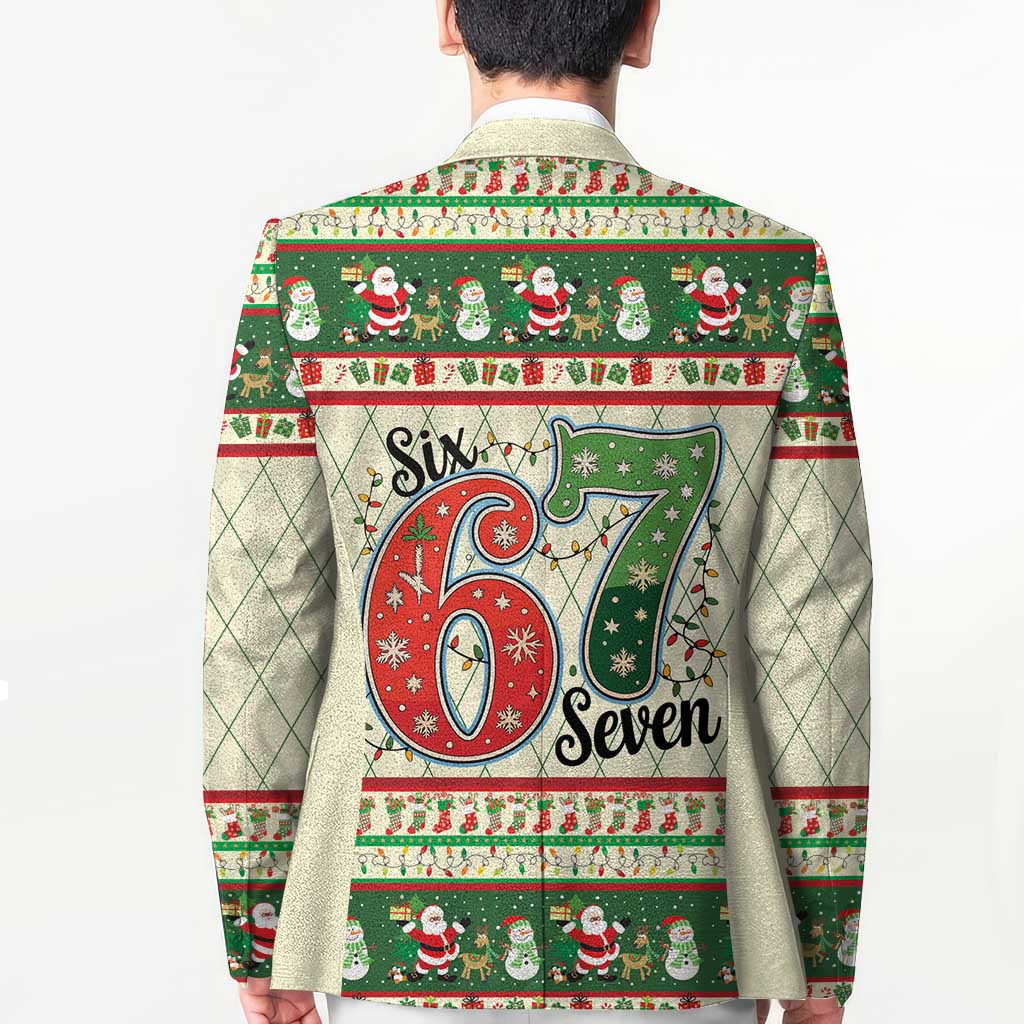 Funny Six Seven 67 Christmas Blazer Christmas Santa Patterns - Wonder Print Shop