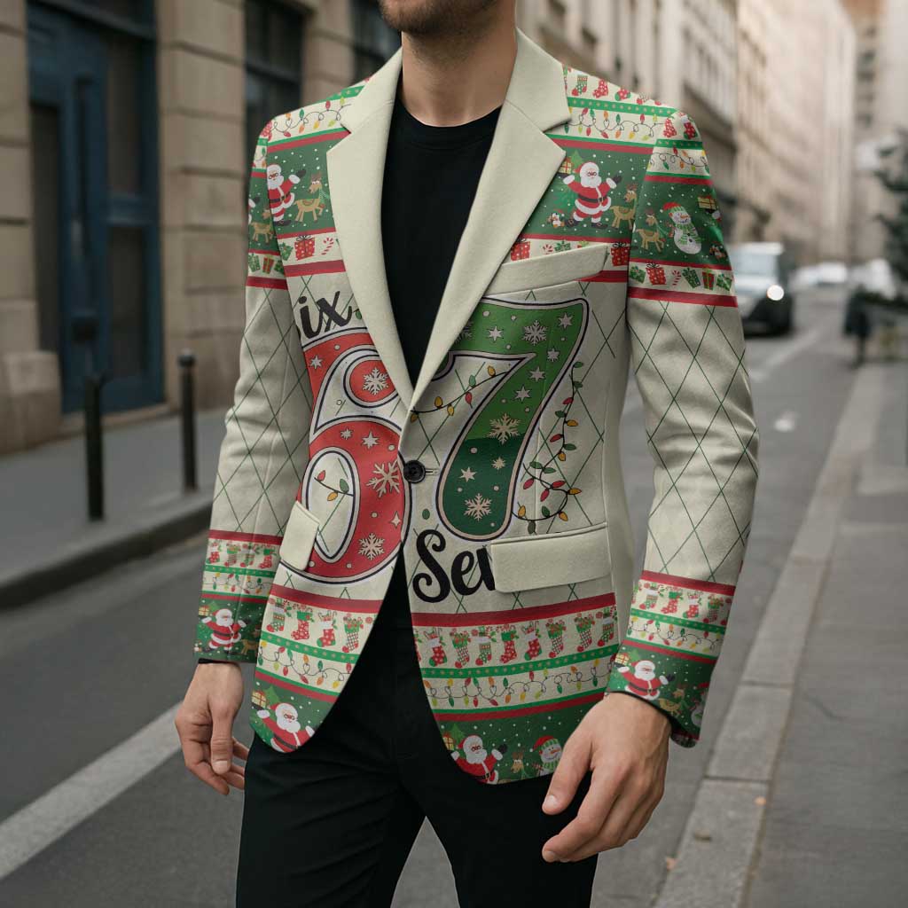 Funny Six Seven 67 Christmas Blazer Christmas Santa Patterns - Wonder Print Shop