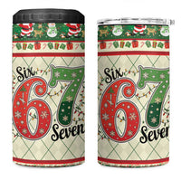 Funny Six Seven 67 Christmas 4 in 1 Can Cooler Tumbler Christmas Santa Patterns - Wonder Print Shop