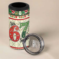 Funny Six Seven 67 Christmas 4 in 1 Can Cooler Tumbler Christmas Santa Patterns - Wonder Print Shop