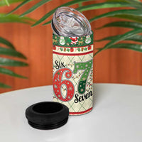 Funny Six Seven 67 Christmas 4 in 1 Can Cooler Tumbler Christmas Santa Patterns - Wonder Print Shop