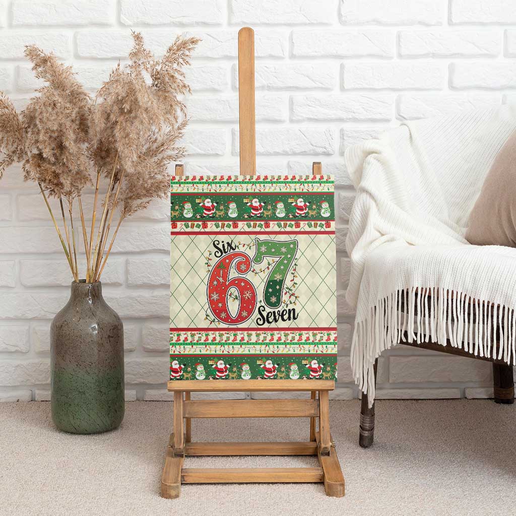 Funny Six Seven 67 Christmas Canvas Wall Art Christmas Santa Patterns - Wonder Print Shop