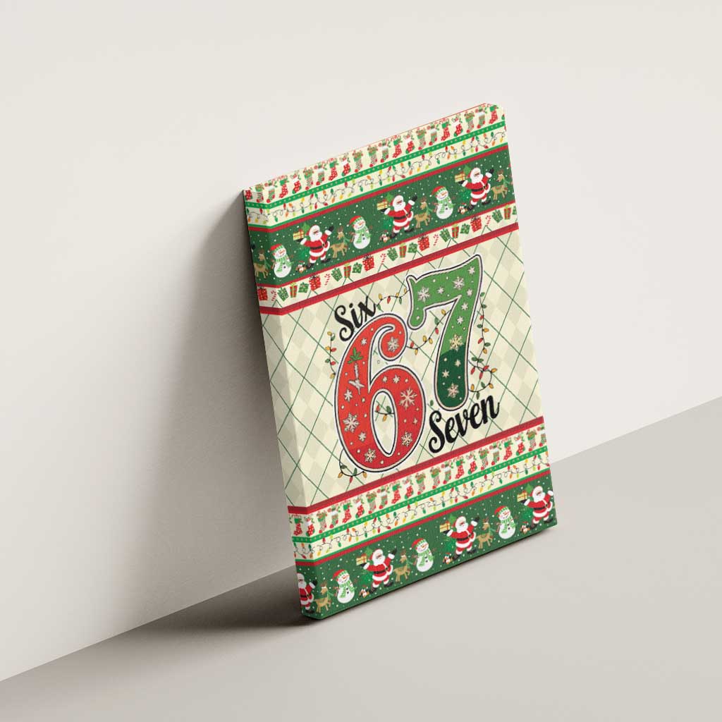 Funny Six Seven 67 Christmas Canvas Wall Art Christmas Santa Patterns - Wonder Print Shop