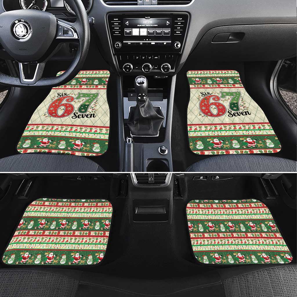 Funny Six Seven 67 Christmas Car Mats Christmas Santa Patterns - Wonder Print Shop