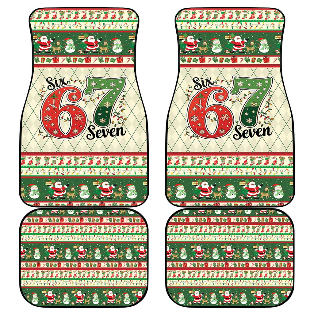 Funny Six Seven 67 Christmas Car Mats Christmas Santa Patterns - Wonder Print Shop