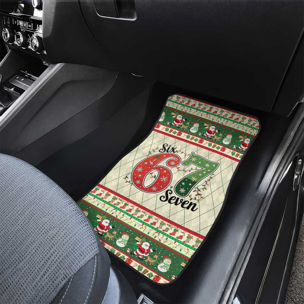 Funny Six Seven 67 Christmas Car Mats Christmas Santa Patterns - Wonder Print Shop