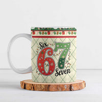 Funny Six Seven 67 Christmas Ceramic Mug Christmas Santa Patterns - Wonder Print Shop