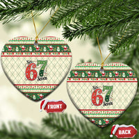 Funny Six Seven 67 Christmas Ceramic Ornament Christmas Santa Patterns - Wonder Print Shop