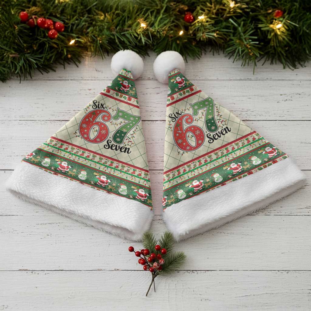 Funny Six Seven 67 Christmas Santa Hat Christmas Santa Patterns - Wonder Print Shop