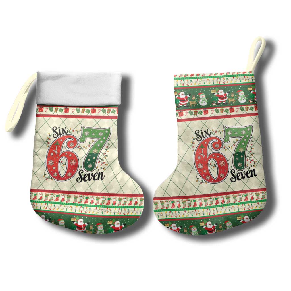 Funny Six Seven 67 Christmas Stocking Christmas Santa Patterns - Wonder Print Shop