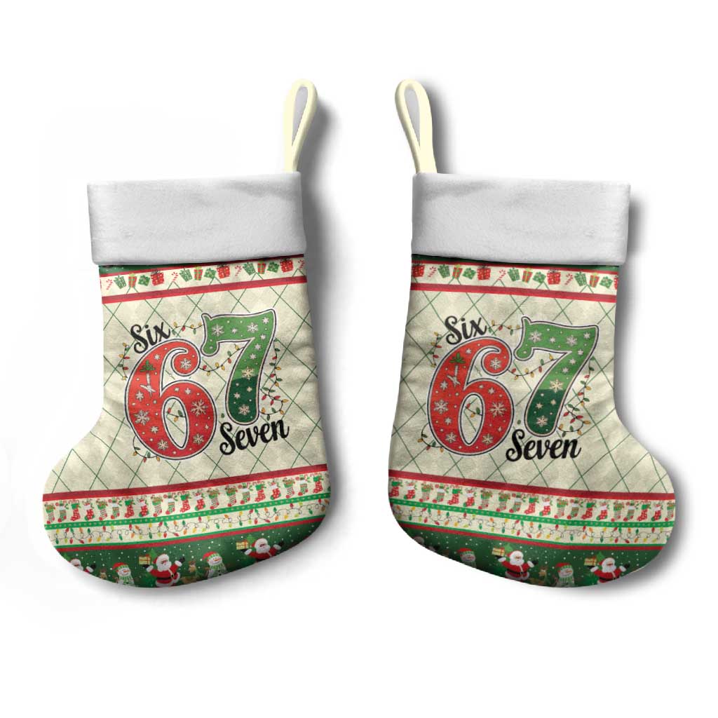 Funny Six Seven 67 Christmas Stocking Christmas Santa Patterns - Wonder Print Shop